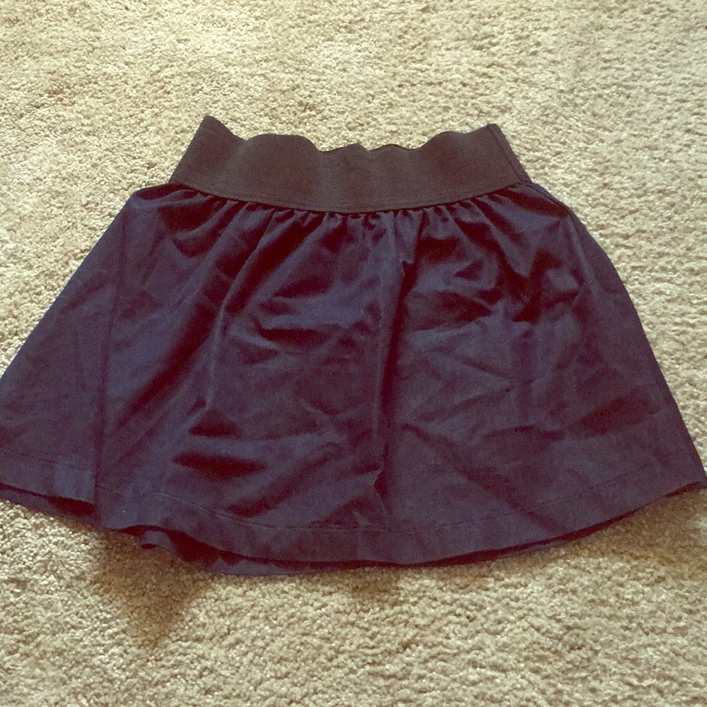 High Waisted Navy Mini Skirt